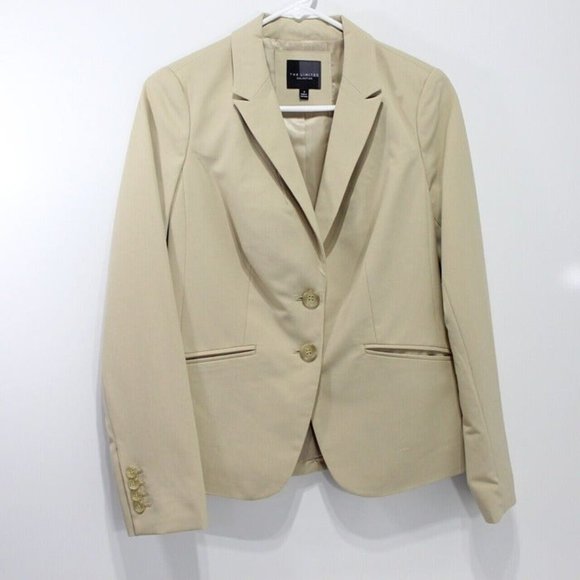 The Limited Jackets & Blazers - The Limited Collection Beige Suit Blazer Jacket Womens Size 4 Pockets 2 Buttons